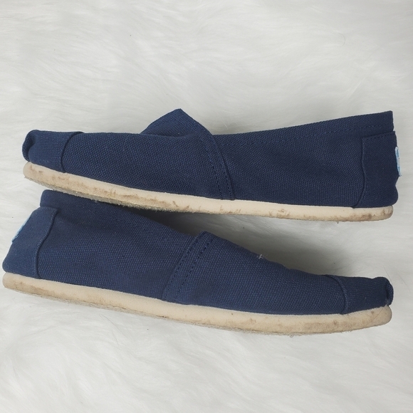 Toms Classic Blue Canvas Espadrille Slip On Flats Shoes Women's Size 6 - Picture 5 of 12